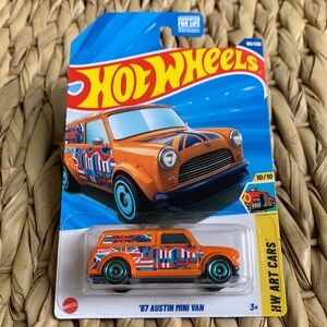 67 Austin Mini Van Hot Wheels Car 1967 British MiniVan Orange HotWheels New 2025